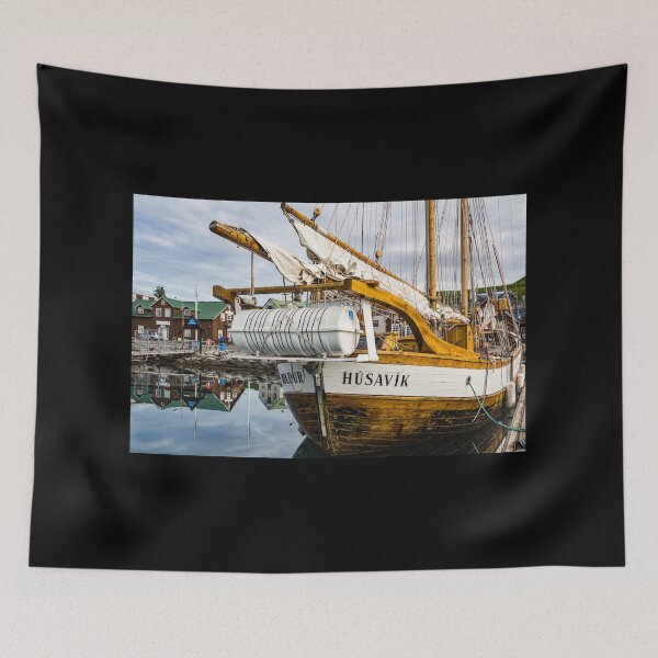 Item preview, Reflection in the harbor of Husavik, Iceland designed and sold by Lyl Dil Creations.