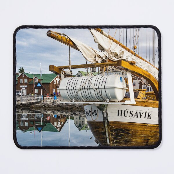 Item preview, Reflection in the harbor of Husavik, Iceland designed and sold by Lyl Dil Creations.