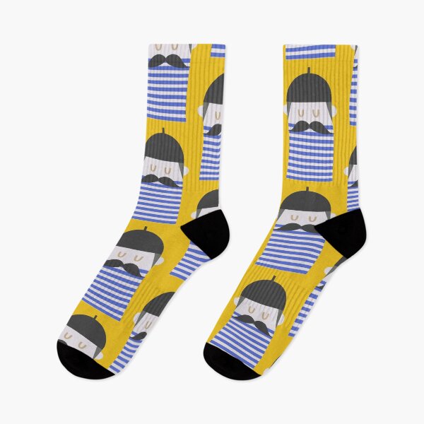 Item preview, Moustache man with blue stripes T-shirt  designed and sold by AnnaPedren.