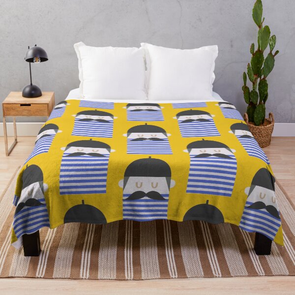 Item preview, Moustache man with blue stripes T-shirt  designed and sold by AnnaPedren.