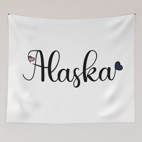 Item preview, I Love Alaska - Alaska With Heart Shaped Flags designed and sold by molamode.