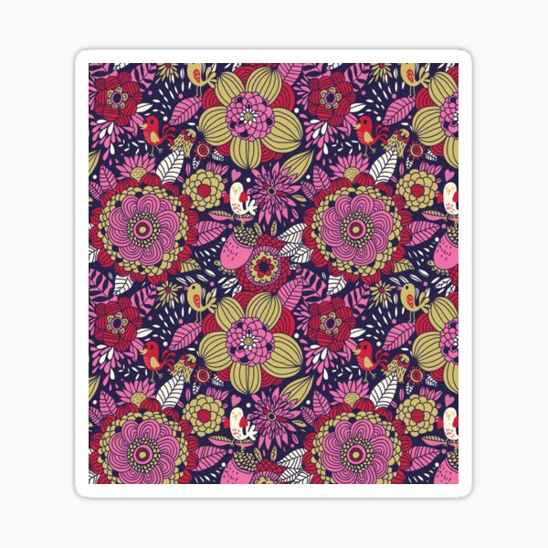 Item preview, Vintage seamless pattern with cartoon birds designed and sold by BeAwosome.