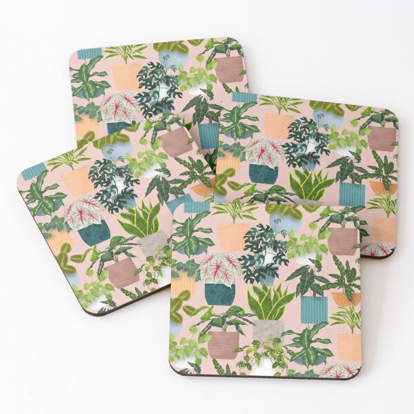 Item preview, Light Pink Tropical House Plants designed and sold by WickedRefined - Nicole Demereckis.