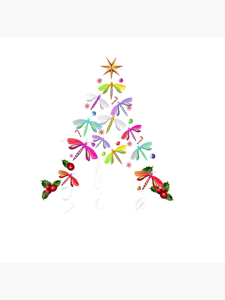 dragonfly christmas tree Christmas Trees Shirt Holiday Art Board Print