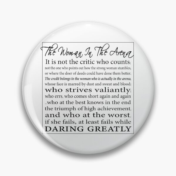 Item preview, The Woman in the Arena - Daring Greatly Speech by Theodore Roosevelt - paraphrased quote for women designed and sold by EKartPrints.