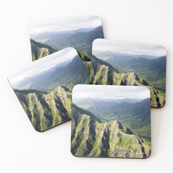 Item preview, Aerial view of peaks and valleys, Hawaii designed and sold by OrcaNature.
