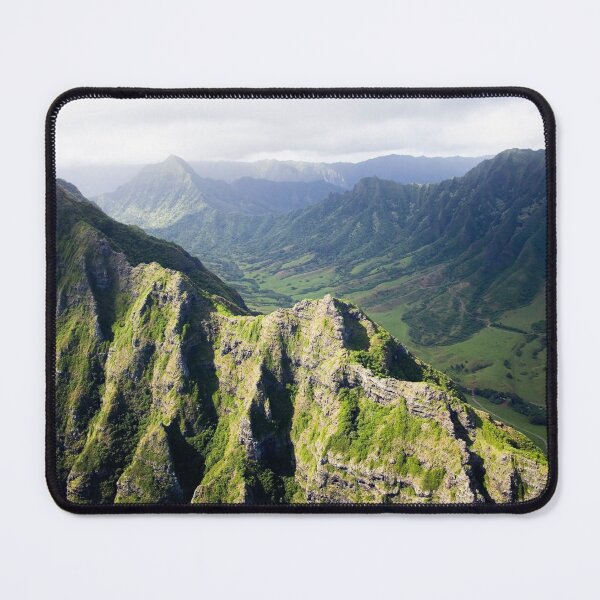 Item preview, Aerial view of peaks and valleys, Hawaii designed and sold by OrcaNature.