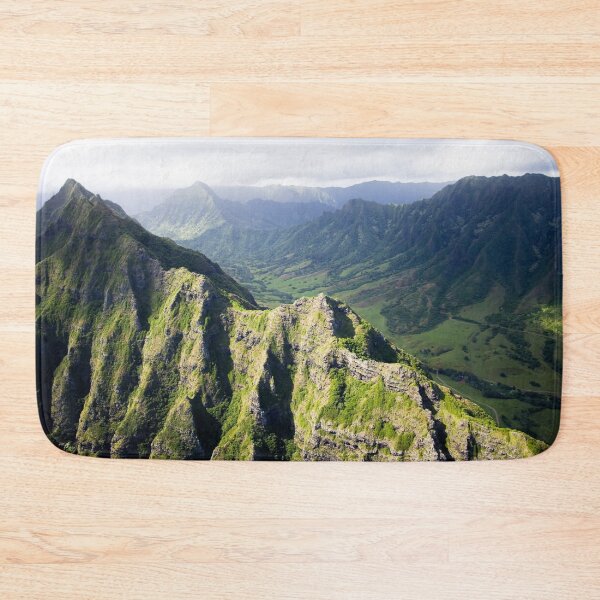 Item preview, Aerial view of peaks and valleys, Hawaii designed and sold by OrcaNature.