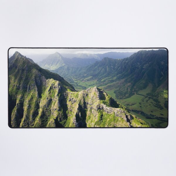 Item preview, Aerial view of peaks and valleys, Hawaii designed and sold by OrcaNature.