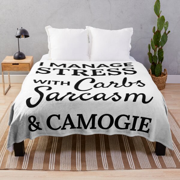 Item preview, I manage stress with carbs, sarcasm and camogie designed and sold by TheGreenGoat.