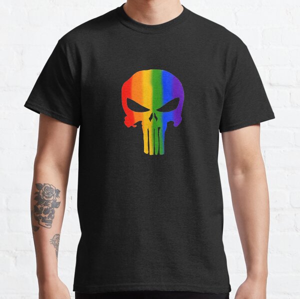 Gay Pride Skull Classic T-Shirt