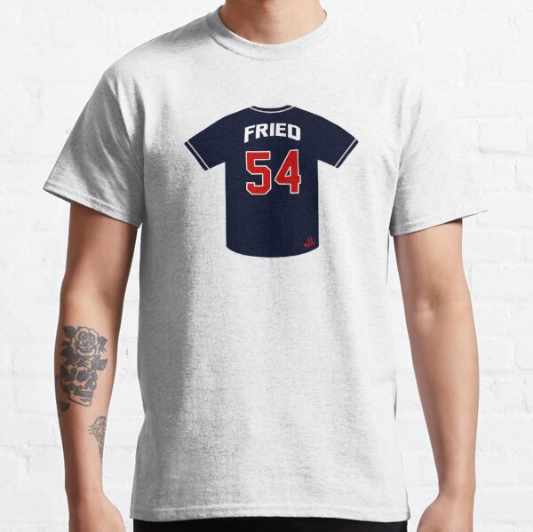 Max Fried Atlanta Braves Men's Navy Backer T-Shirt 