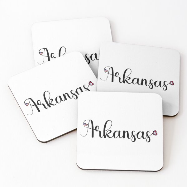 Item preview, I Love Arkansas - Arkansas Script With Heart Shaped Flags designed and sold by molamode.