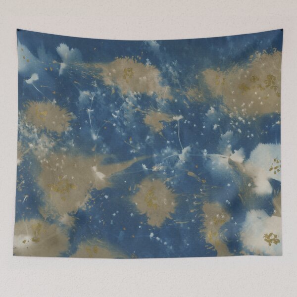 Item preview, Lady's Mantle One: cyanotype with tannin and gold ink designed and sold by LymphomaLass.