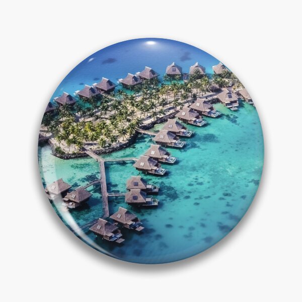 Item preview, Aerial view of a resort in Bora Bora designed and sold by Lyl Dil Creations.