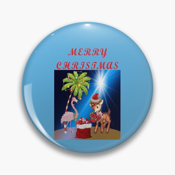 Item preview, Merry Christmas Florida Keys Key Deer Flamingo Santa Bag Palm Tree Star designed and sold by KeysTreasures.