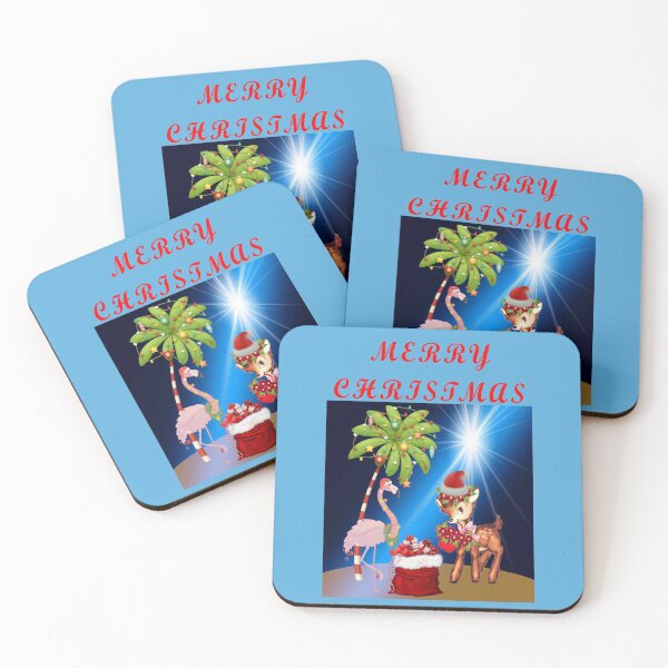 Item preview, Merry Christmas Florida Keys Key Deer Flamingo Santa Bag Palm Tree Star designed and sold by KeysTreasures.