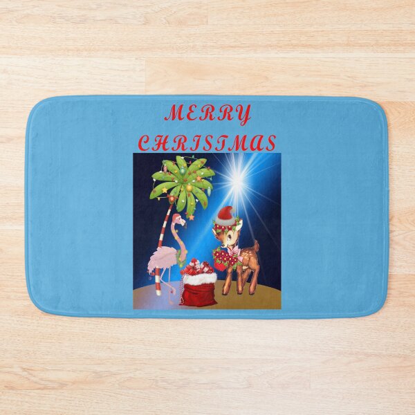 Item preview, Merry Christmas Florida Keys Key Deer Flamingo Santa Bag Palm Tree Star designed and sold by KeysTreasures.