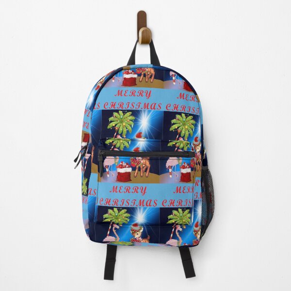 Item preview, Merry Christmas Florida Keys Key Deer Flamingo Santa Bag Palm Tree Star designed and sold by KeysTreasures.
