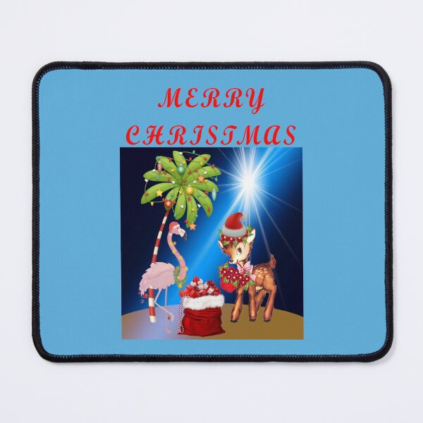 Item preview, Merry Christmas Florida Keys Key Deer Flamingo Santa Bag Palm Tree Star designed and sold by KeysTreasures.