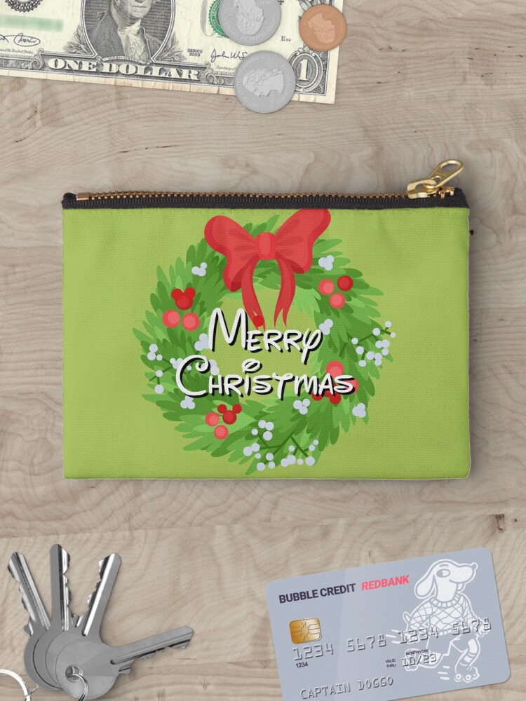 Disover Merry Christmas Wreath House of Mouse Style Christmas Makeup Bag