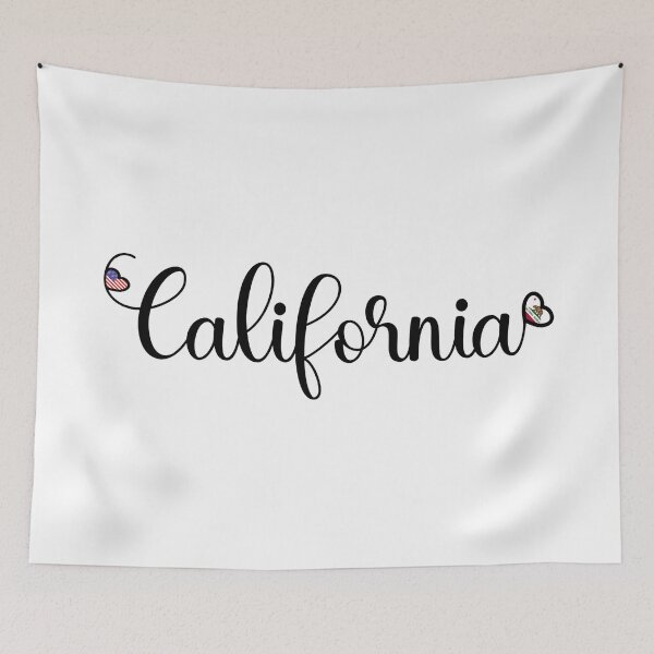 Item preview, I Love California - California Script With Heart Shaped Flags designed and sold by molamode.