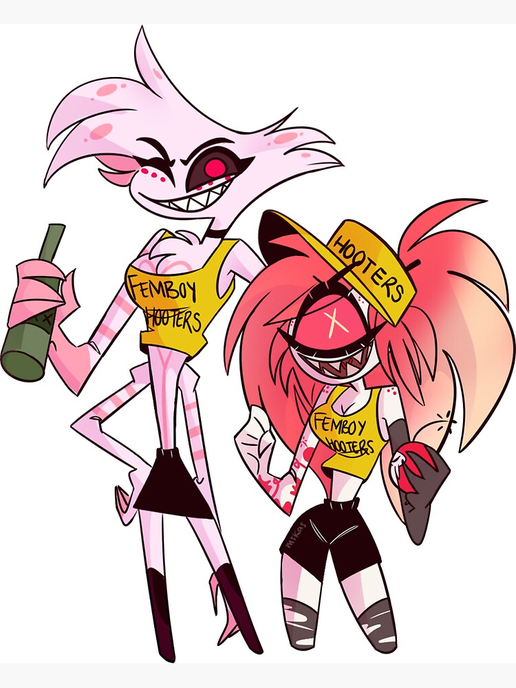 Femboy Hooters Angel and Cherri Bomb Magnet for Sale by Mskas | Redbubble