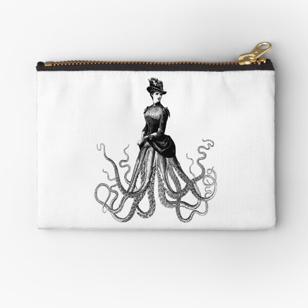 Victorian Gothic Octopus Woman | Victorian Octopus Lady | Hybrid Creatures | Zipper Pouch
