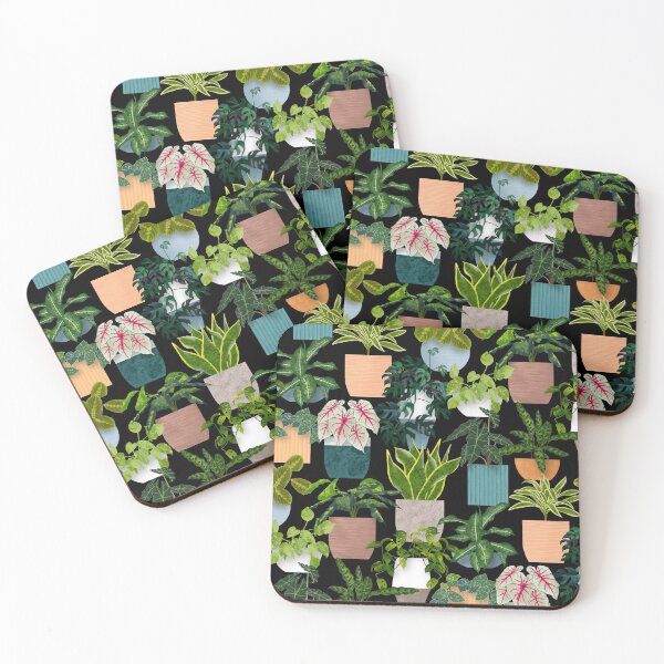 Item preview, Black Tropical House Plants designed and sold by WickedRefined - Nicole Demereckis.