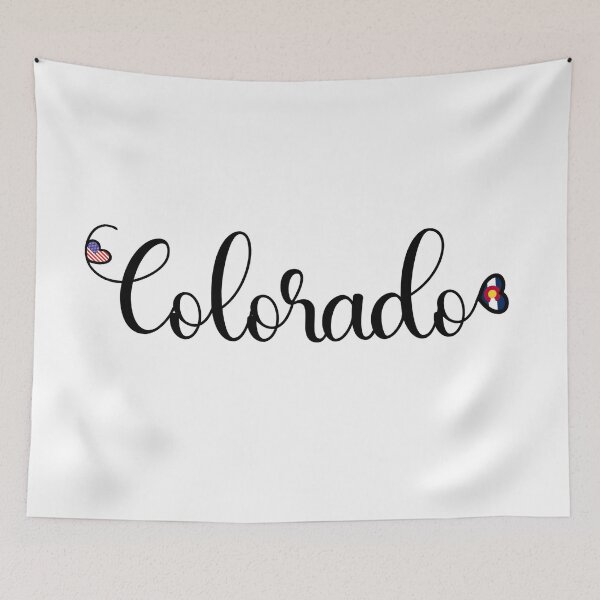 Item preview, I Love Colorado - Colorado Script With Heart Shaped Flags designed and sold by molamode.