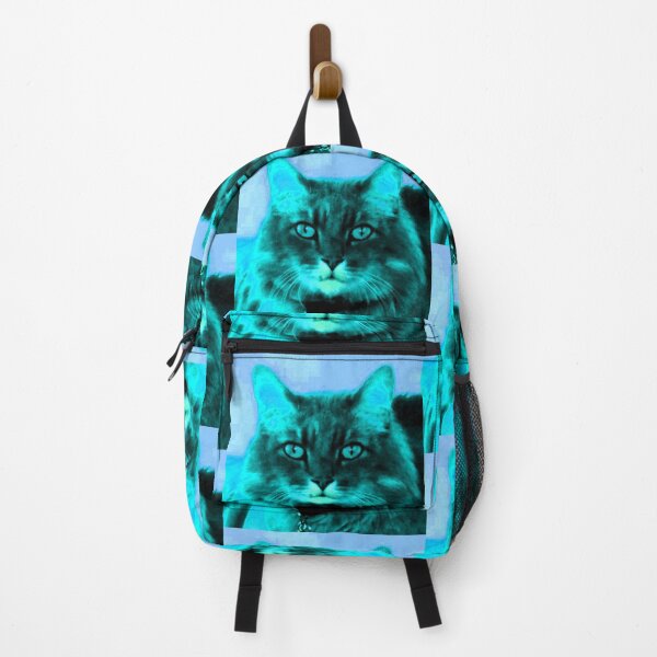 Item preview, Cat portrait in Gray and Turquoise- purple colors by Iritof designed and sold by iritof.