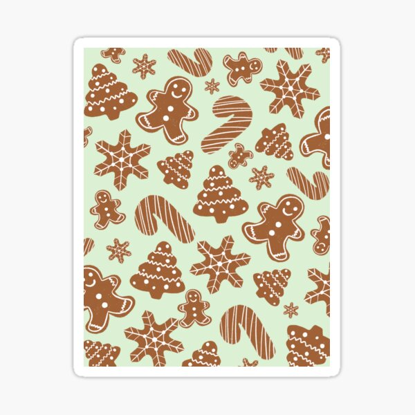 Item preview, Gingerbread Christmas Cookies Pattern Green designed and sold by makesbymiss.