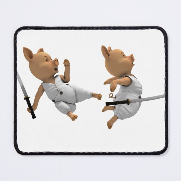 Item preview, Katana Fight Between Two Piglets designed and sold by Mythos57.
