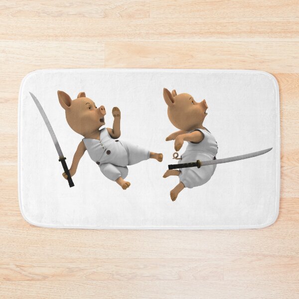 Item preview, Katana Fight Between Two Piglets designed and sold by Mythos57.