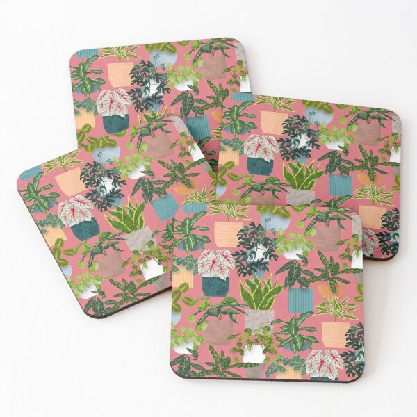 Item preview, Pink Tropical House Plants designed and sold by WickedRefined - Nicole Demereckis.