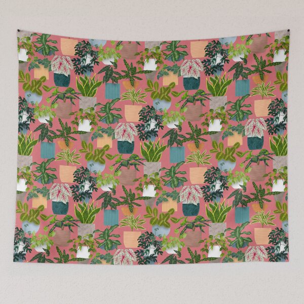 Item preview, Pink Tropical House Plants designed and sold by WickedRefined - Nicole Demereckis.