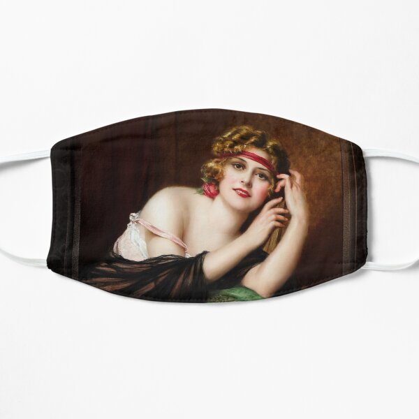 Portrait Of An Elegant Woman by Francois Martin-Kavel Classic Xzendor7 Old Masters Reproductions Flat Mask