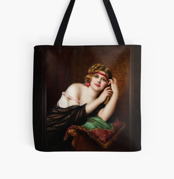 Portrait Of An Elegant Woman by Francois Martin-Kavel Classic Xzendor7 Old Masters Reproductions All Over Print Tote Bag