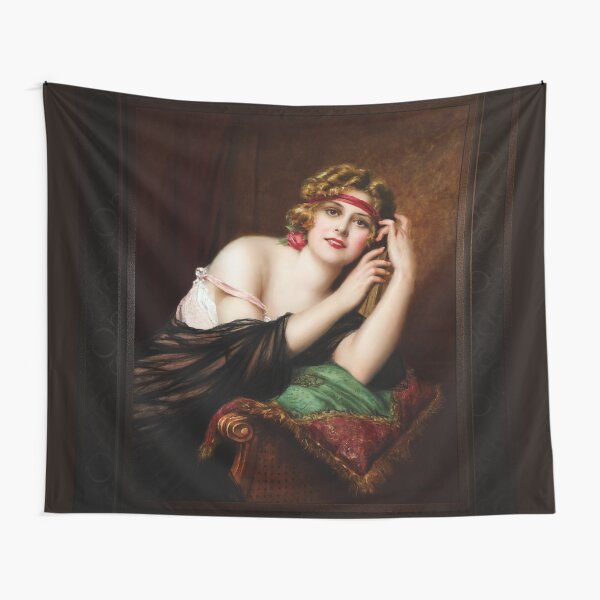 Portrait Of An Elegant Woman by Francois Martin-Kavel Classic Xzendor7 Old Masters Reproductions Tapestry