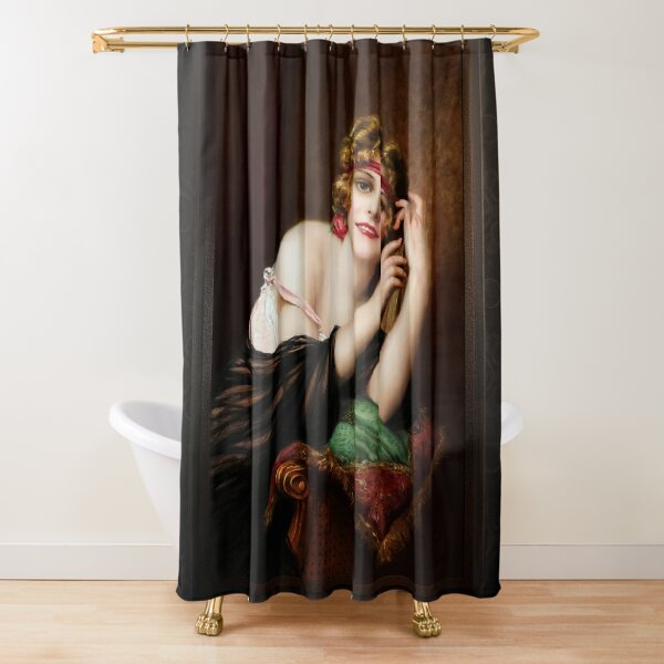 Portrait Of An Elegant Woman by Francois Martin-Kavel Classic Xzendor7 Old Masters Reproductions Shower Curtain