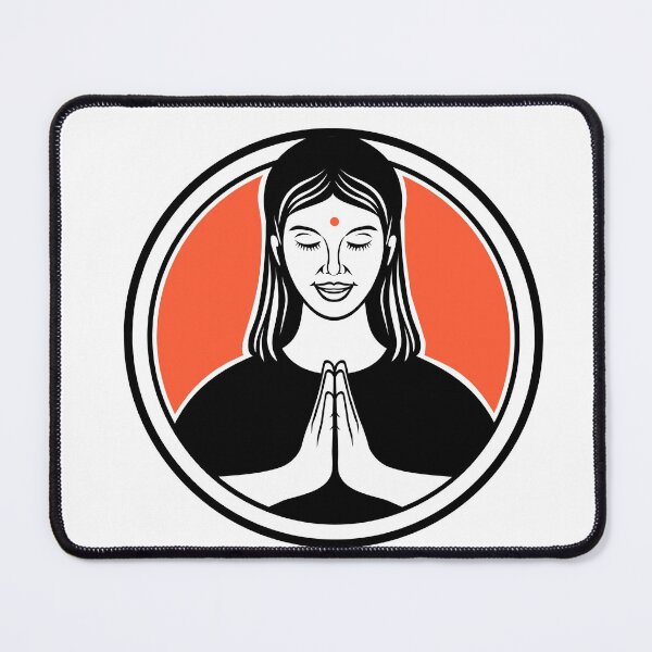 Item preview, Indian Girl in Namaste Namaskar or Namaskaram Pose of Respectfully Greeting and Honoring Retro Style designed and sold by patrimonio.