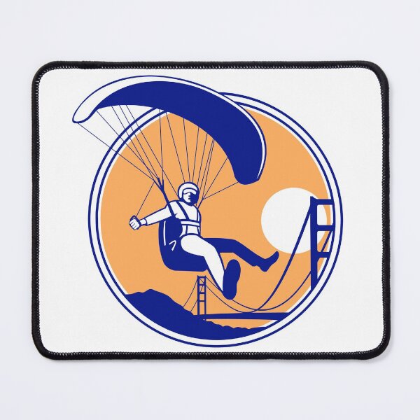 Item preview, Paraglider Paragliding With Golden Gate bridge in San Francisco California Retro Color designed and sold by patrimonio.