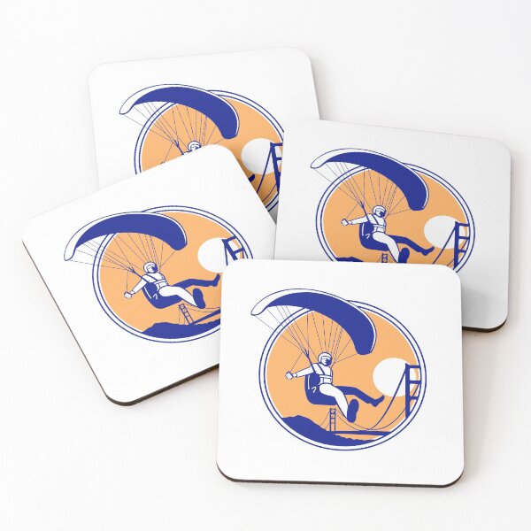 Item preview, Paraglider Paragliding With Golden Gate bridge in San Francisco California Retro Color designed and sold by patrimonio.