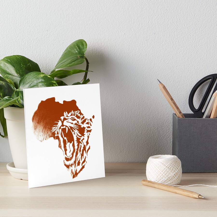 "Africa maps with a lion face" Art Board Print for Sale by MXanwar
