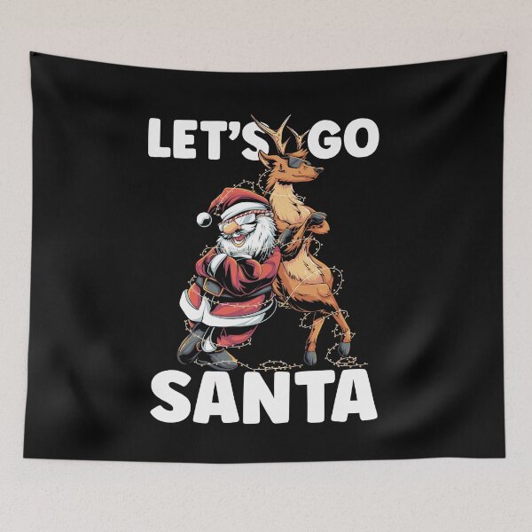 Item preview, Lets Go Santa Funny Christmas Santa Reindeer designed and sold by Meliafroggy.