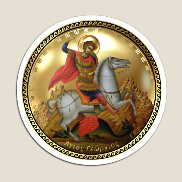 Item preview, Saint George Greek Key Gold designed and sold by Yiorgos Designs.