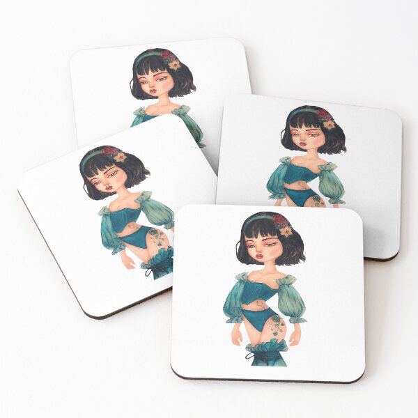 Item preview, girl with sping flowers, watercolor illustration designed and sold by ClaudiaSafta.