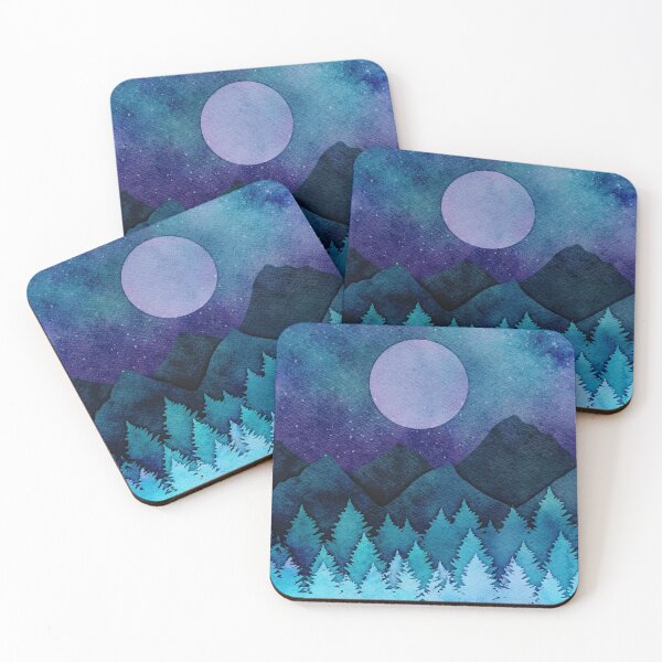 Item preview, Moonlit Mountains designed and sold by Hollyroseart.