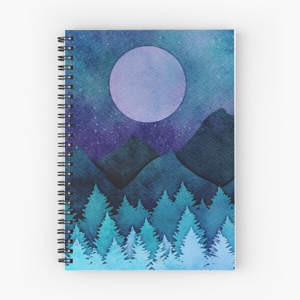 Item preview, Moonlit Mountains designed and sold by Hollyroseart.