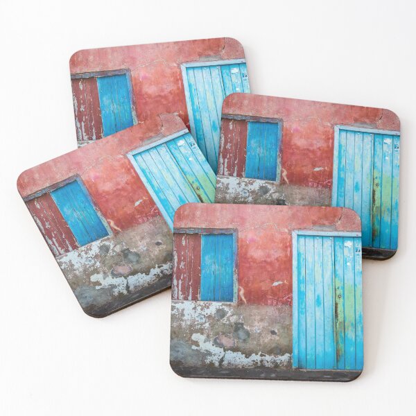 Item preview, Red, blue and grey wall, door and window designed and sold by Lyl Dil Creations.